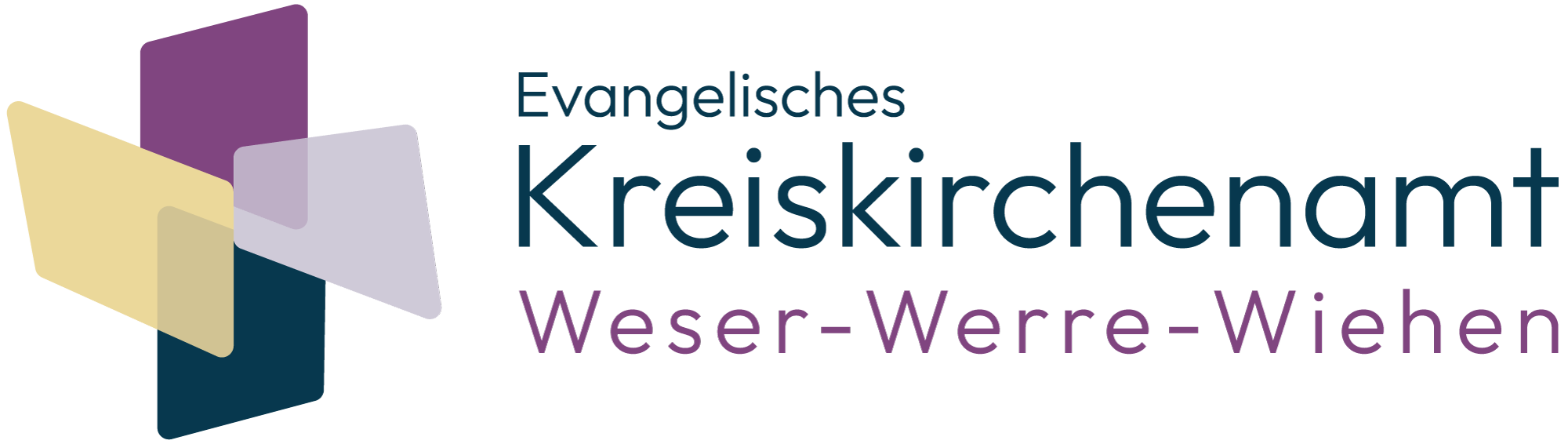 Ein Kreuz aus vier farbigen Facetten